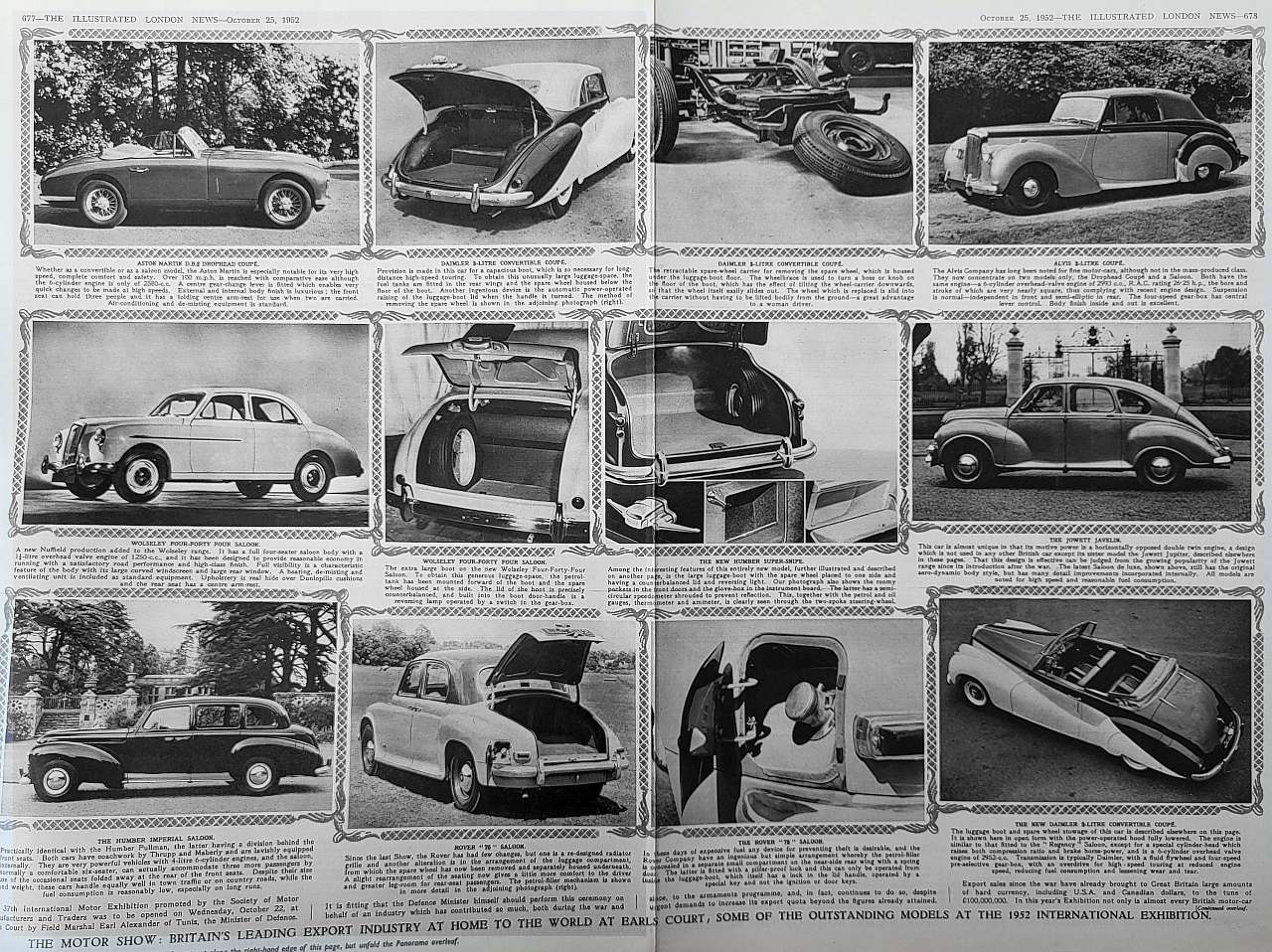 mixed cars 1952 motor show